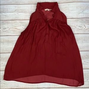 Loft Sleeveless Blouse Maroon Size Small